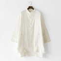リネンコットンバンドカラージャケット