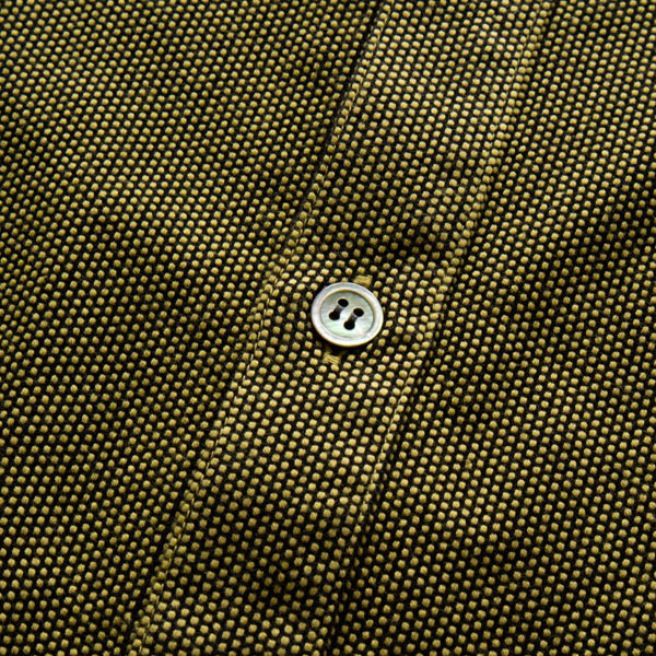 綿 刺子織 スリットショート ドルマンブラウス　ボタン(YELLOW GREEN)
