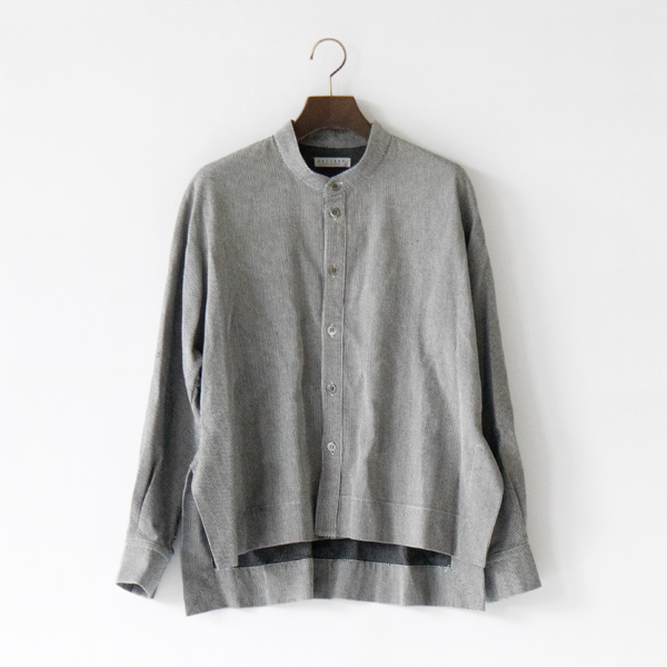 綿 刺子織 スリットショート ドルマンブラウス(GREY)