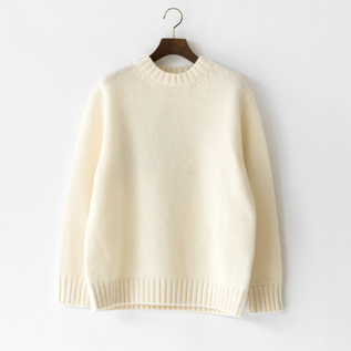 SOFT LAMB WOOL KNIT WHITE／YONETOMI NEW BASIC / Shop ZUTTO for the