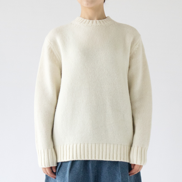SOFT LAMB WOOL KNIT WHITE／YONETOMI NEW BASIC / Shop ZUTTO for the