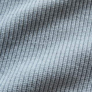 エクストラファインウール リブニット SAX／YONETOMI NEW BASIC（ヨネ