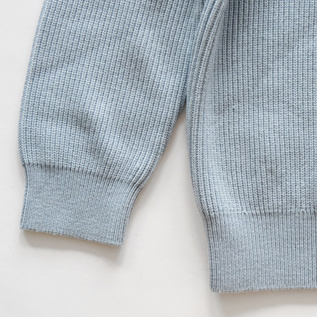 エクストラファインウール リブニット SAX／YONETOMI NEW BASIC（ヨネ