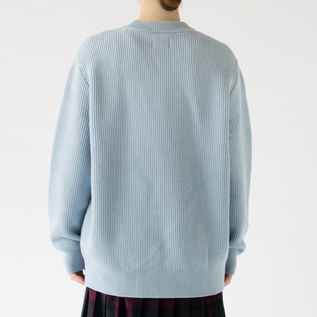 エクストラファインウール リブニット SAX／YONETOMI NEW BASIC（ヨネ