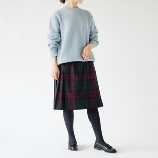 エクストラファインウール リブニット SAX／YONETOMI NEW BASIC（ヨネ