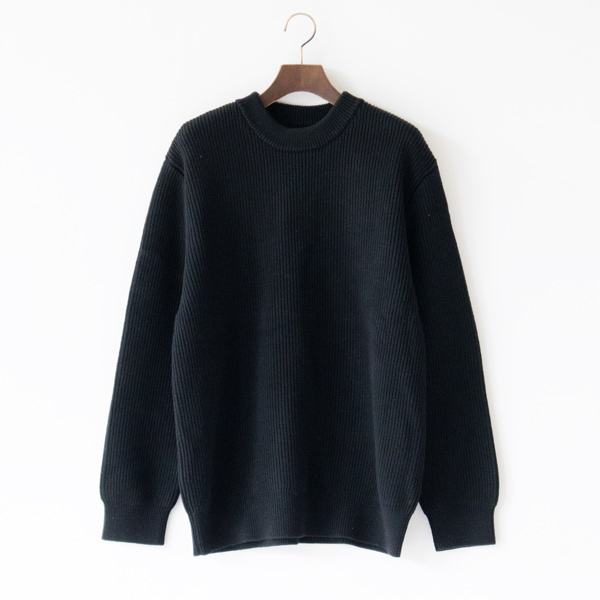 エクストラファインウール リブニット BLACK