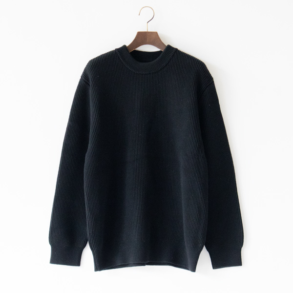 エクストラファインウール リブニット BLACK