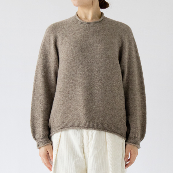 モンゴリアンウール カーブセーター(GREY)