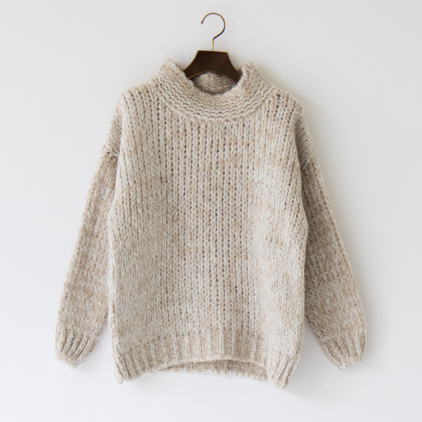 モックネックプルオーバー(Ecru Chine Beige)