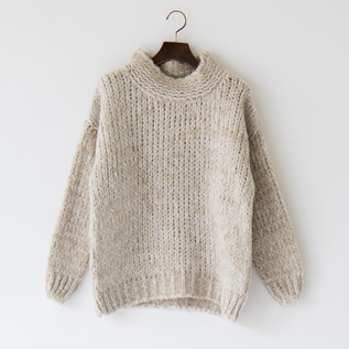 モックネックプルオーバー(Ecru Chine Beige) モックネックプルオーバー(Ecru Chine Beige)