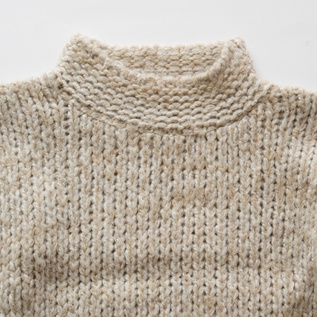 首回りもあたたかいモックネック(Ecru Chine Beige) 首回りもあたたかいモックネック(Ecru Chine Beige)