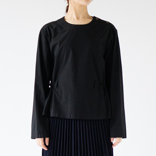 綿ブロード スリップオンブラウス(身長162cm・BLACK) 綿ブロード スリップオンブラウス(身長162cm・BLACK)