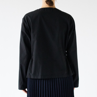 綿ブロード スリップオンブラウス(身長162cm・BLACK) 綿ブロード スリップオンブラウス(身長162cm・BLACK)