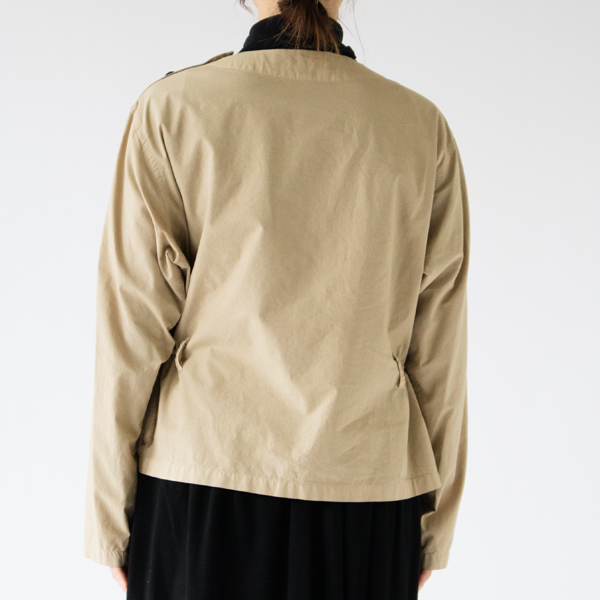 綿ブロード スリップオンブラウス(身長162cm・BEIGE)