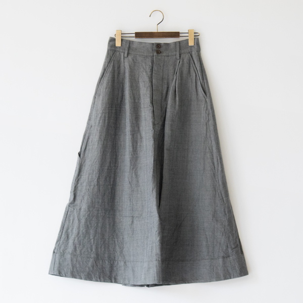 リネンコットンウール スカート(GRAY)