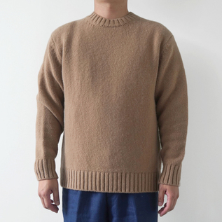 ソフトラムウール ニット KHAKI／YONETOMI NEW BASIC（ヨネトミニュー