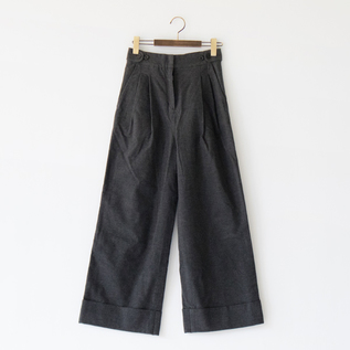 先染めモールスキン ワイドタックパンツ