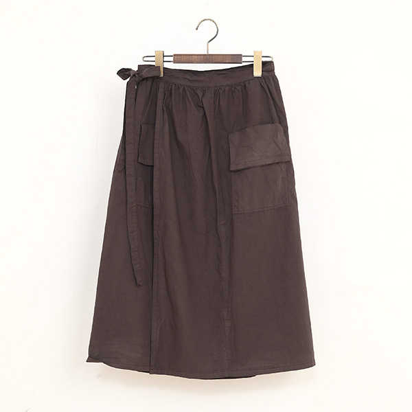 サイドポケットエプロンスカート(BROWN)