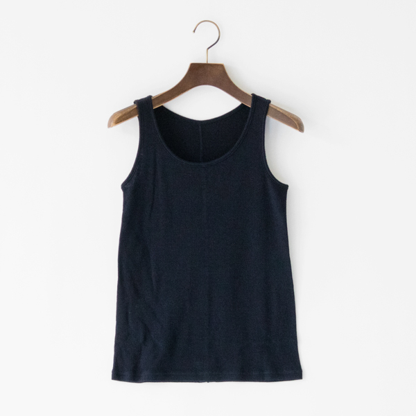 ソフトウールテレコ タンクトップ(NAVY)