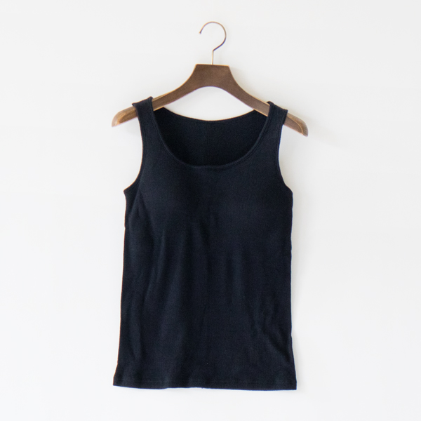 ソフトウールテレコ パッド入りタンクトップ(NAVY)