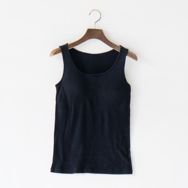 ソフトウールテレコ パッド入りタンクトップ(NAVY)