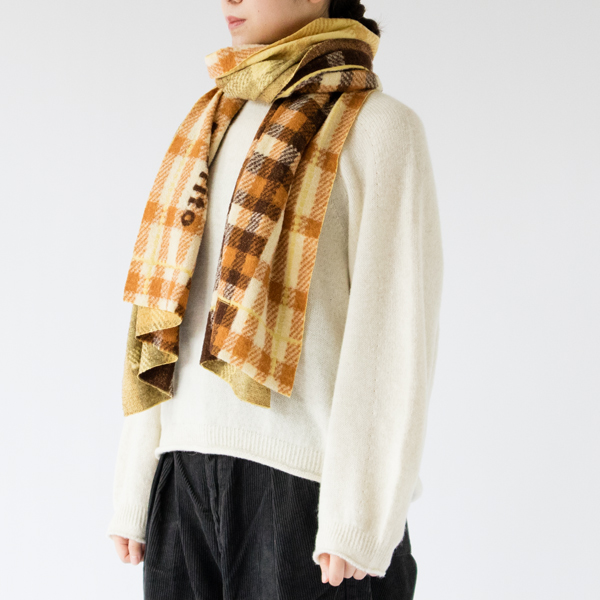 コットンウールストール gift(BROWN)