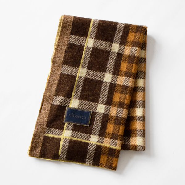 コットンウールストール gift(BROWN)