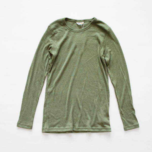【限定色】ウール・シルク ロングスリーブ(オリーブ)