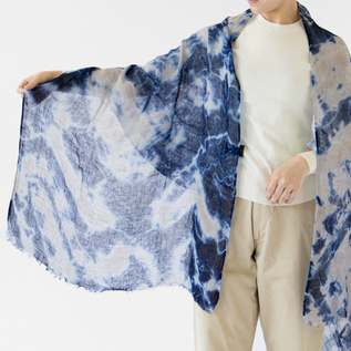 suzusan スズサン　ストール　有松絞り 有松絞りリネンショール まだら絞り／suzusan（スズサン）｜愛着を持っ