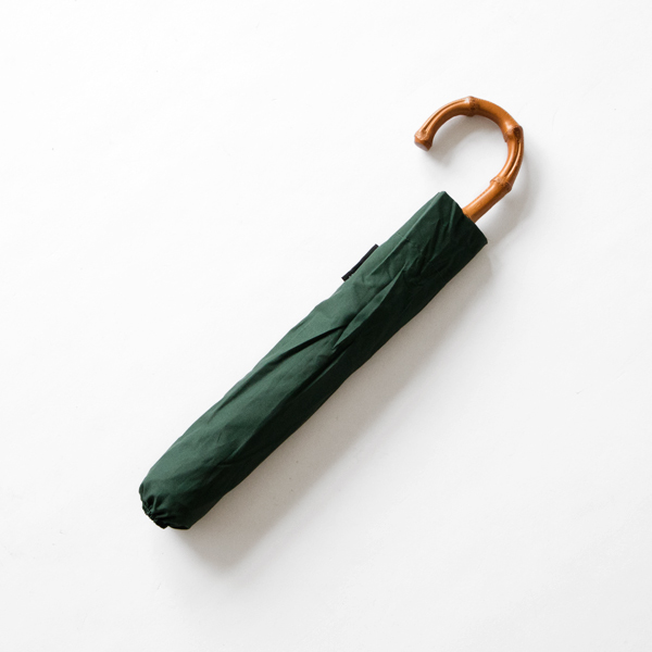 レディース折りたたみ雨傘　ワンギーハンドル(GREEN)
