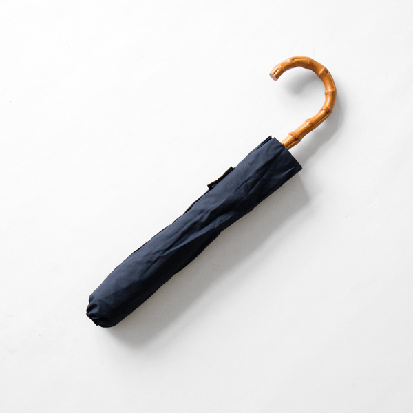 レディース折りたたみ雨傘　ワンギーハンドル(NAVY)