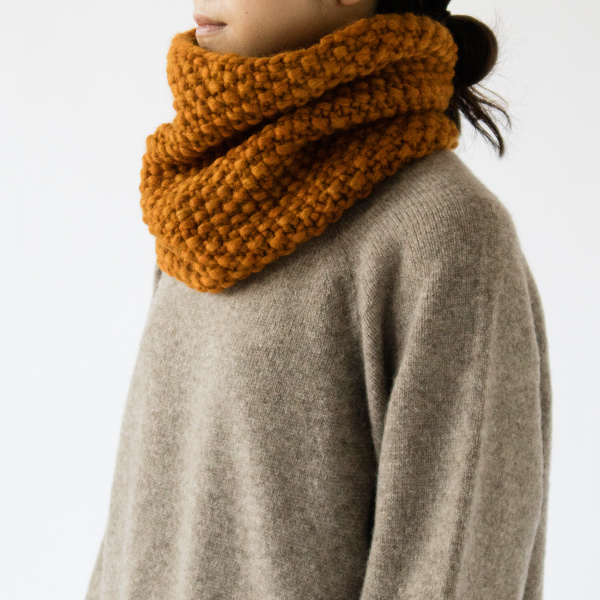 ニットネックウォーマー(autumn orange)