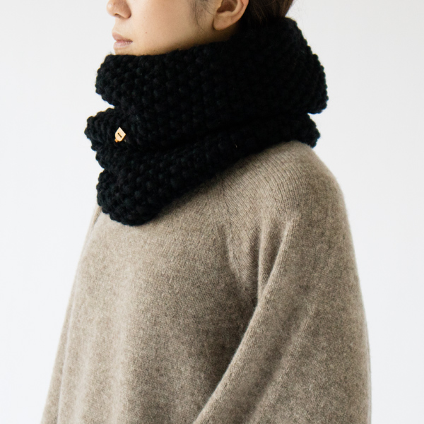  ニットネックウォーマー(black black)