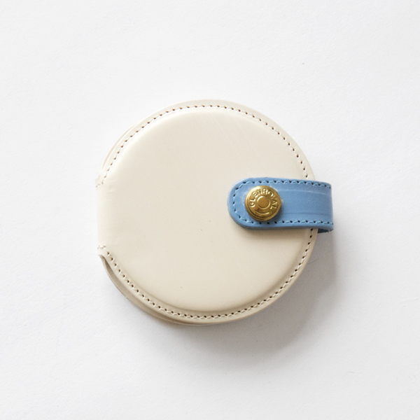 コンパクトミラー FOLDING ROUND MIRROR(IVORY×BABY BLUE)