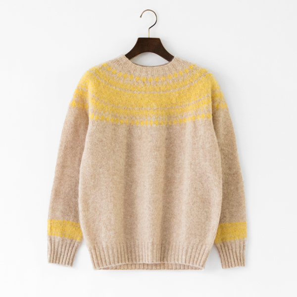 ノルディック柄起毛クルーネックセーター Tusk/Gorse Flower ノルディック柄起毛クルーネックセーター Tusk/Gorse Flower
