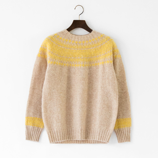 ノルディック柄起毛クルーネックセーター Tusk/Gorse Flower ノルディック柄起毛クルーネックセーター Tusk/Gorse Flower