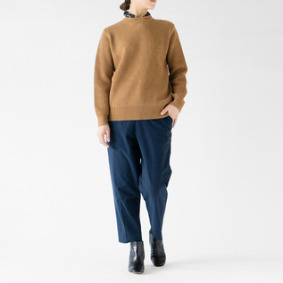 エクストラファインウール リブニット BEIGE／YONETOMI NEW BASIC