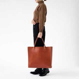 GLEN ブラウンレザートートバッグ 受発注】ブライドルレザー ビッグトートバッグ／GLENROYAL