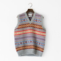 Vネックフェアアイルベスト Lt Grey
