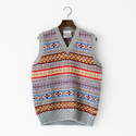 Vネックフェアアイルベスト Lt Grey