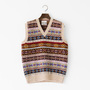 Vネックフェアアイルベスト Beige