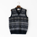 Vネックフェアアイルベスト Black