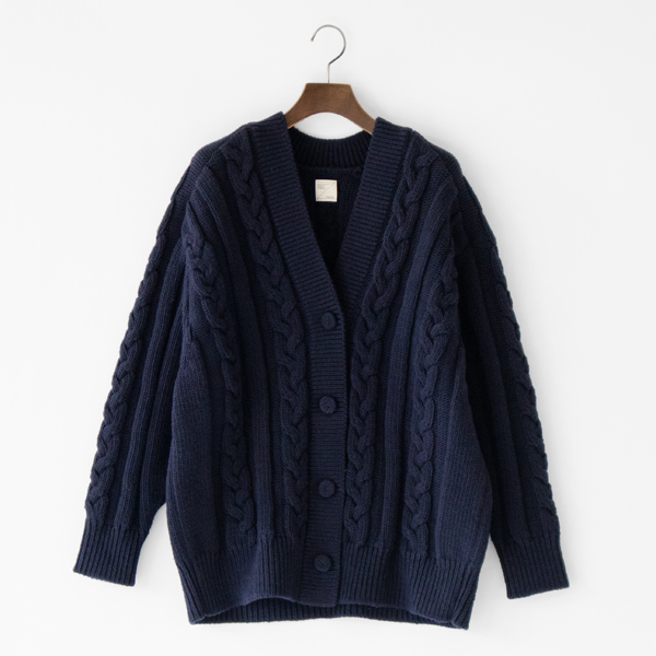 フレンチメリノウール カーディガン(NAVY)