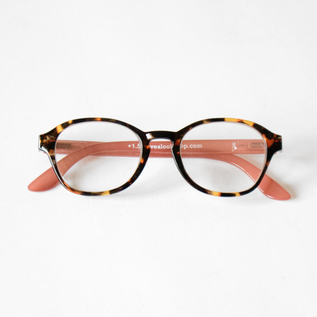 ブルーライトカットあり リーディンググラスCircle Tortoise/rose