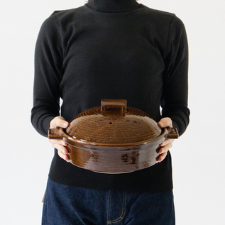 長谷園　ビストロ蒸し鍋　大　アメ 長谷園 伊賀焼 ビストロ蒸し鍋 大 アメ｜陶器 通販 オンライン