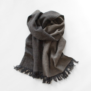 ガラ紡綾織りストール（マフラー）／益久染織研究所（ますひさそめおり