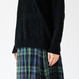 新品 James charlotte コットン リネン プルオーバー グレー コットンリネンクルーネックプルオーバー／James Charlotte