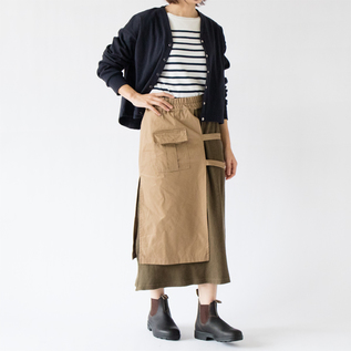 異素材を楽しめるスカート(身長163cm・KHAKI) 異素材を楽しめるスカート(身長163cm・KHAKI)