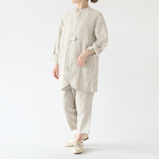 Vias Blomme コルトレイクリネン　バテンレース　サルエルパンツ ワークリネン サルエルパンツ／Vlas Blomme（ヴラスブラム