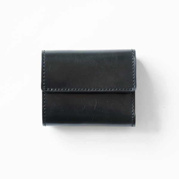 本革三つ折り財布(BLACK)